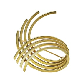 Tiffany & Co. 14K Yellow Gold Ribbon Brooch Pin