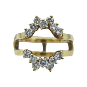14K Yellow Gold Diamond Cluster Jacket Ring