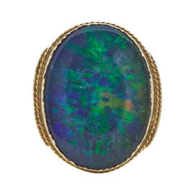 14K Yellow Gold Opal Cocktail Ring