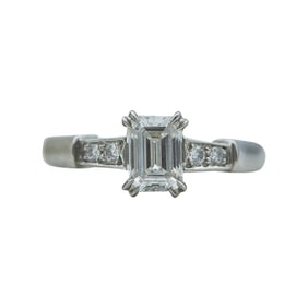 Harry Winston Tryst Platinum 0.71 carat Emerald-Cut Diamond Engagement Ring
