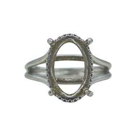 Platinum Diamond Hidden Halo Split Shank Oval Engagement Ring Setting