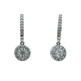 Hearts on Fire 18K White Gold Diamond Cluster Drop Earrings