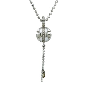Gucci 18K White Gold Diamond Icon Globe Pendant Necklace