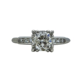 Platinum Old European-Cut Diamond Engagement Ring