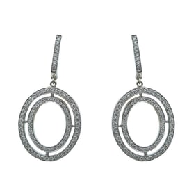 Ivanka Trump 18K White Gold Diamond and Enamel Drop Earrings