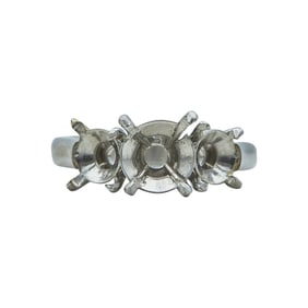 Platinum Three Stone Engagement Ring Setting