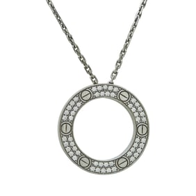 Cartier Love 18K White Gold Diamond Pendant Necklace