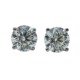 14K White Gold Diamond approx. 1.60 ctw Stud Earrings