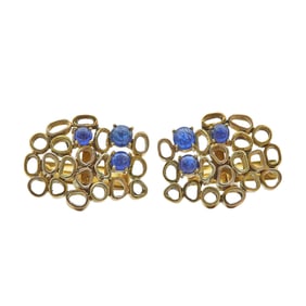 Stern 14K Yellow Gold Sapphire Cabochon Cufflinks
