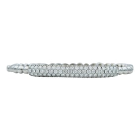 18K White Gold Diamond Hinged Bangle Bracelet
