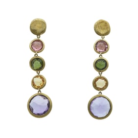 Marco Bicego Jaipur 18K Yellow Gold Multi Gem-Set Dangle Drop Earrings
