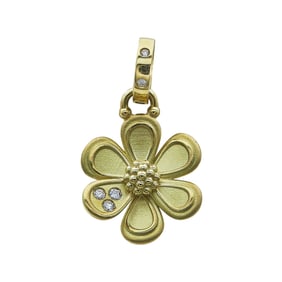 Temple St. Clair 18K Yellow Gold Diamond Daisy Pendant Charm