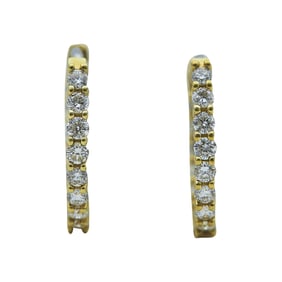 Roberto Coin 18K Yellow Gold Diamond Huggie Hoop Earrings