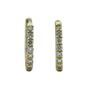 Roberto Coin 18K Yellow Gold Diamond Huggie Hoop Earrings