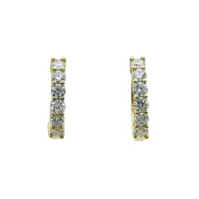 Roberto Coin 18K Yellow Gold Diamond Huggie Hoop Earrings