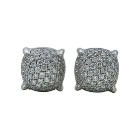 Tiffany & Co. Paloma Picasso Sugar Stacks 18K White Gold Diamond Stud Earrings