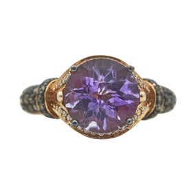 Le Vian 14K Rose Gold Round-Cut Amethyst and Diamond Ring