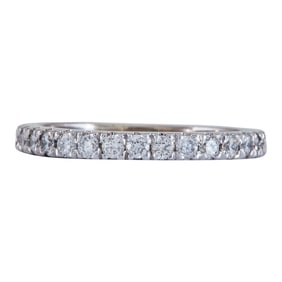 14K White Gold Diamond Half-Eternity Band Ring
