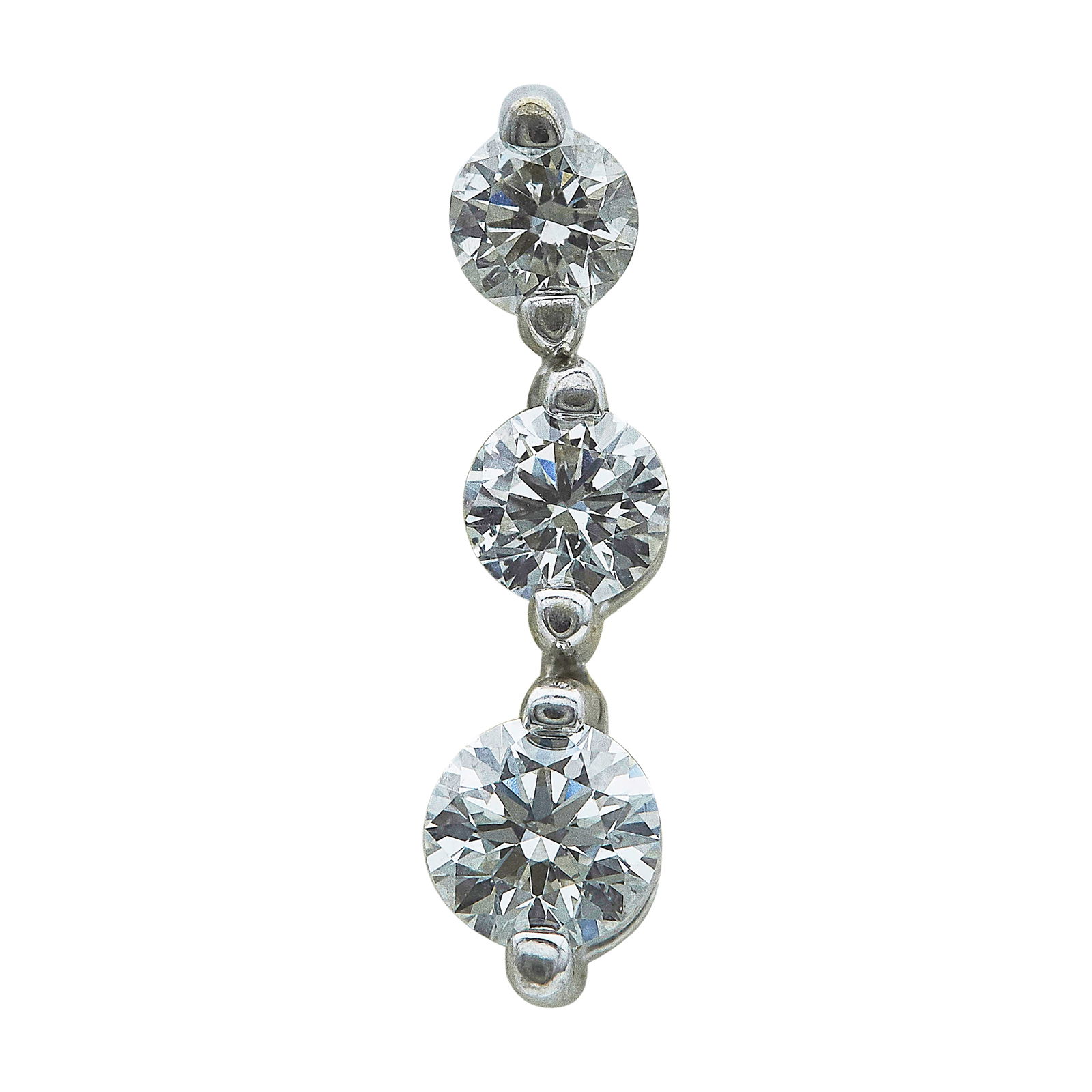 Single 18K White Gold Articulated Diamond Drop Earring (1 of 3)