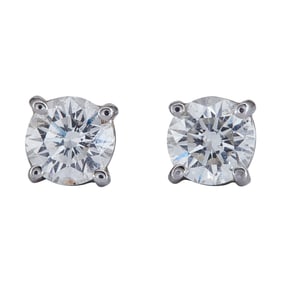 Platinum Diamond approx. 0.66 ctw Stud Earrings