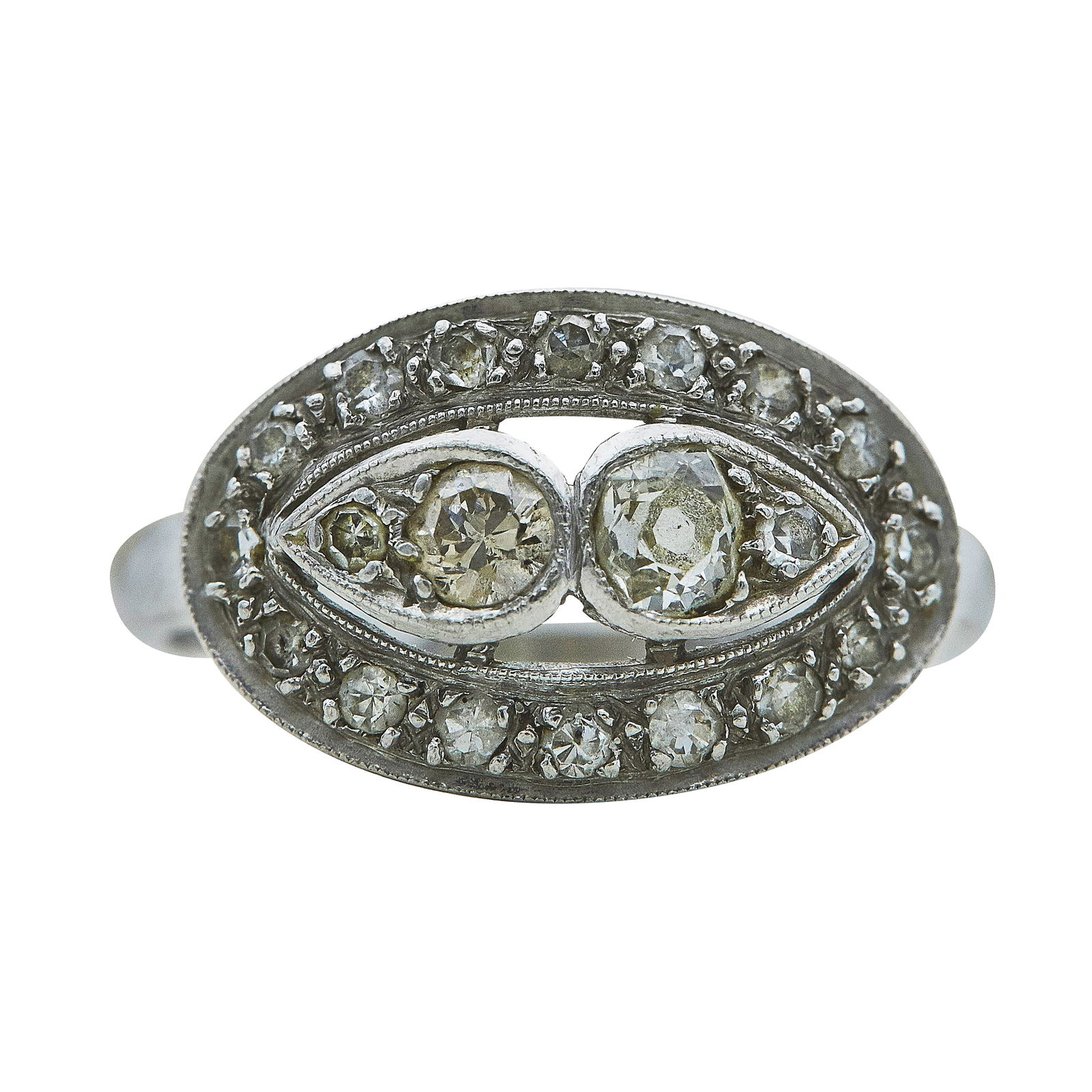 Vintage Platinum Diamond Cluster Ring (1 of 6)