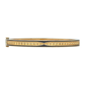Bvlgari Bulgari B.zero1 18K Rose Gold and Ceramic Studded Hinged Bangle Bracelet, Size Medium
