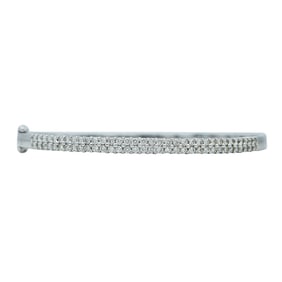 18K White Gold Diamond Hinged Bangle Bracelet
