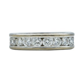 Rosa Bisbe 18K White Gold Diamond Three Row Eternity Band Ring