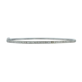 14K White Gold Diamond Hinged Bangle Bracelet