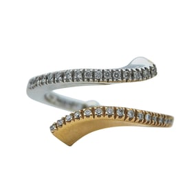 Damiani 18K Rose and White Gold Diamond Open Bypass Ring
