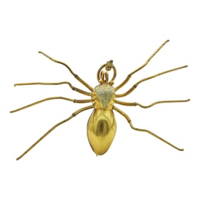 18K Yellow Gold Spider Brooch