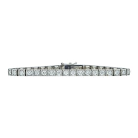 18K White Gold Diamond approx. 3.80 ctw Tennis Bracelet