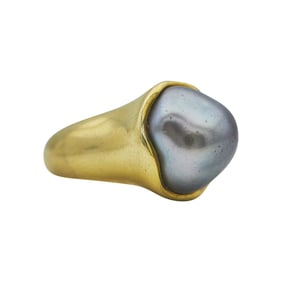 Tiffany & Co. Elsa Peretti 18K Yellow Gold Baroque Tahitian Pearl Ring
