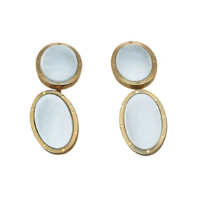 14K Yellow Gold Mother-of-Pearl Oval-Shaped Cufflinks