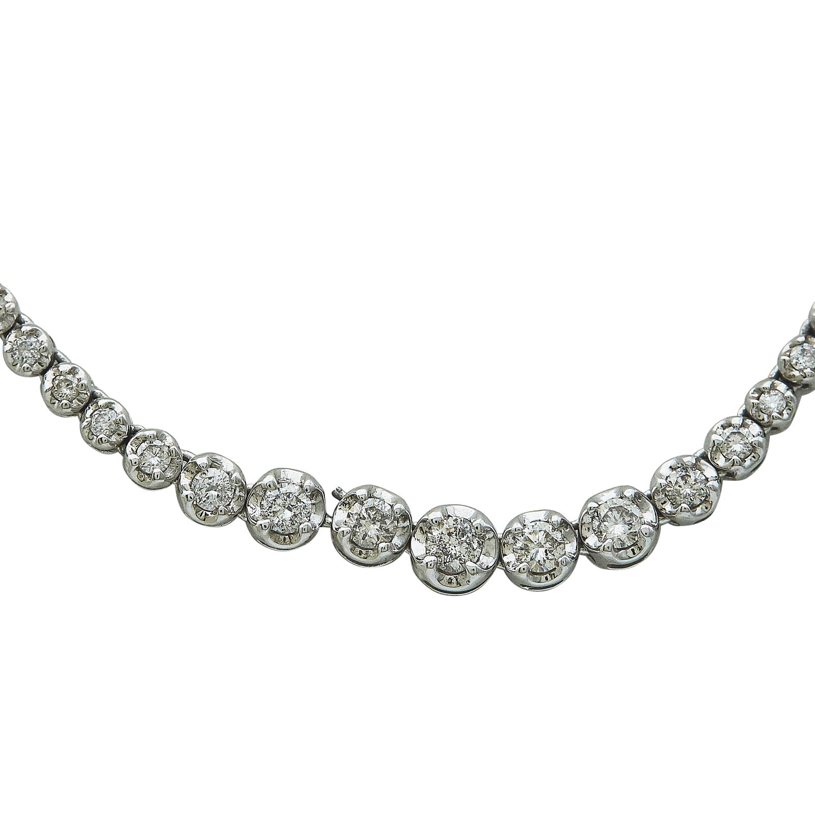 Fred Meyer 10K White Gold Diamond Rivière Necklace (1 of 5)