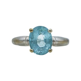 18K White Gold 3.95 carat Paraiba Tourmaline Ring