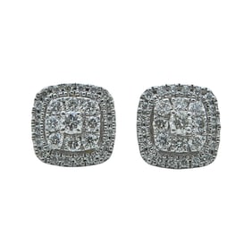 Neil Lane 14K White Gold Diamond Cluster Stud Earrings