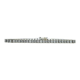 14K White Gold Diamond approx. 5.30 ctw Tennis Bracelet
