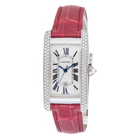 Cartier Tank Americaine 18K White Gold Watch Ref. WB702651 / 2490, circa  2003