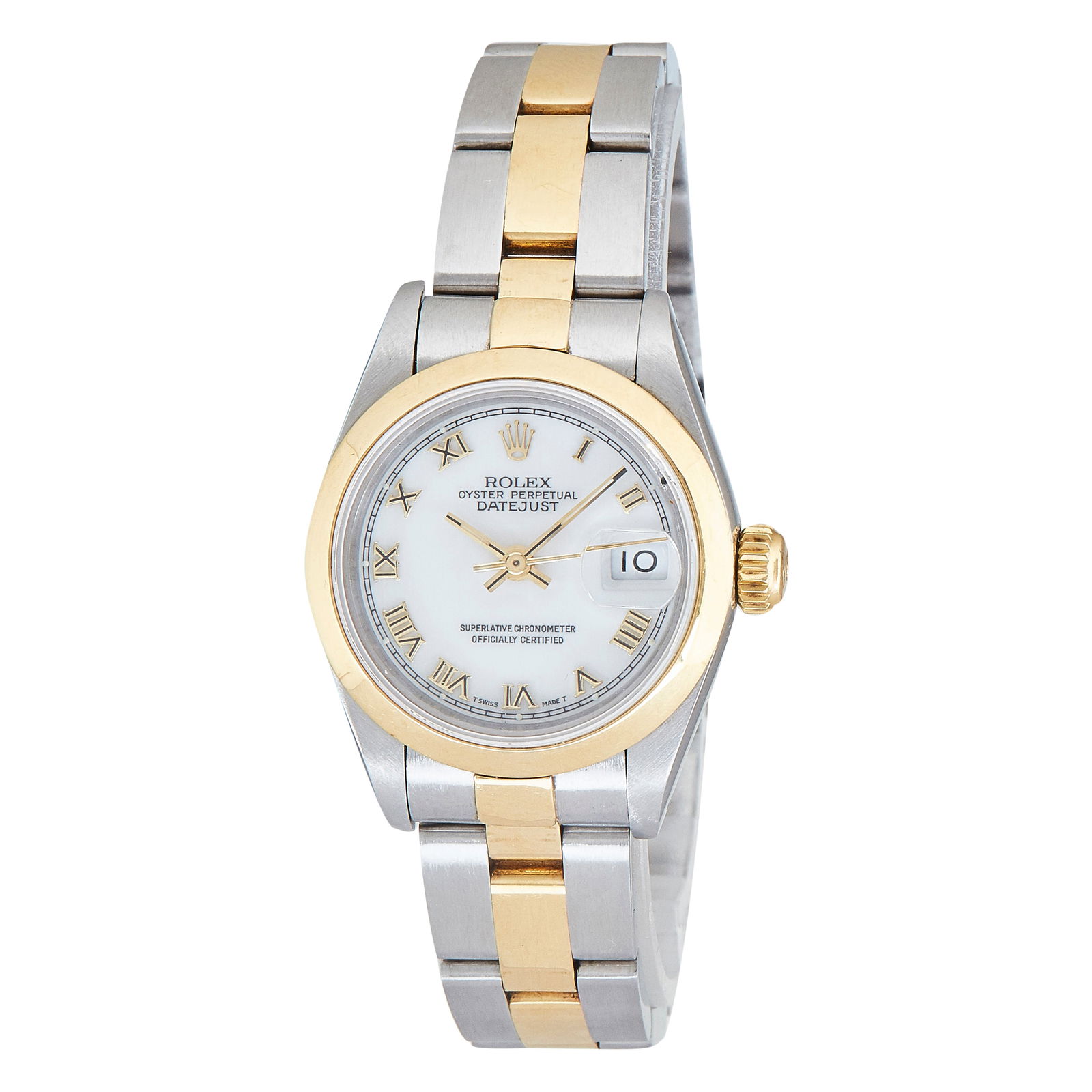 Rolex Datejust 18K Yellow Gold/SS Watch Ref. 69163, 1993: BRAND: Rolex; STYLE: Datejust; REF. #: 69163; CONDITION: Pre-owned, Very Good; YEAR: 1993; ADDITIONAL COMMENTS: X serial, Comes with warranty paper, Case and bracelet with scratches, Crystal with chip