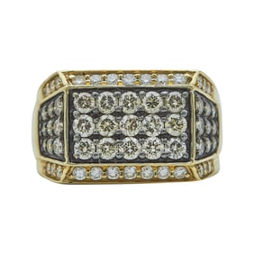 Effy 14K Yellow Gold Espresso and Colorless Diamond Men's Ring