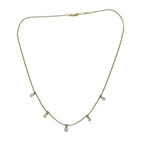 Jose Hess 18K Yellow Gold Round-Cut Diamond Station Necklace