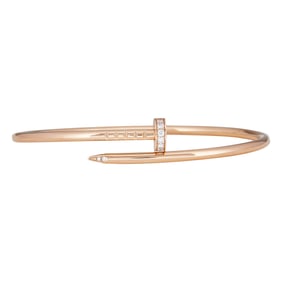 Cartier Juste un Clou 18K Rose Gold Diamond Bangle Bracelet, Size 16