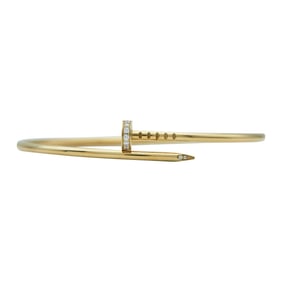 Cartier Juste un Clou 18K Yellow Gold Diamond Bangle Bracelet, Size 18