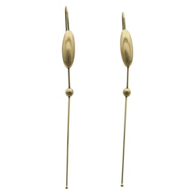 Attributed to Ted Muehling 14K Yellow Gold Egg Chain Earrings