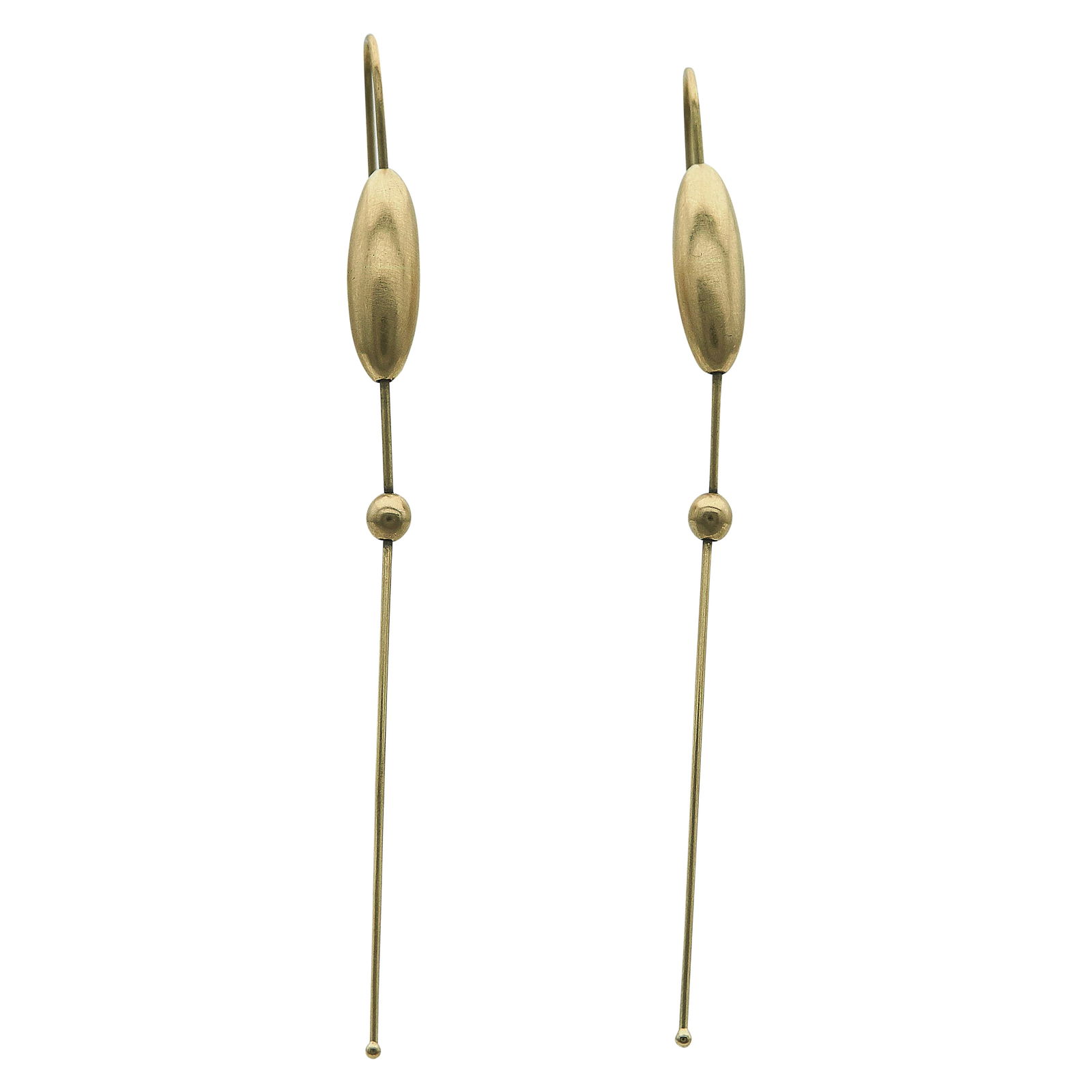 Attributed to Ted Muehling 14K Yellow Gold Egg Chain Earrings (1 of 3)