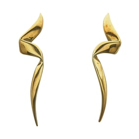 Tiffany & Co. Paloma Picasso 18K Yellow Gold Ribbon Earrings