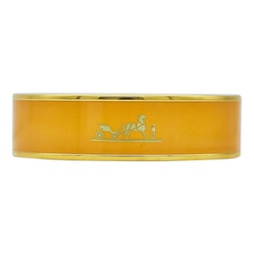 Hermès Base Metal Mustard Enamel Bangle