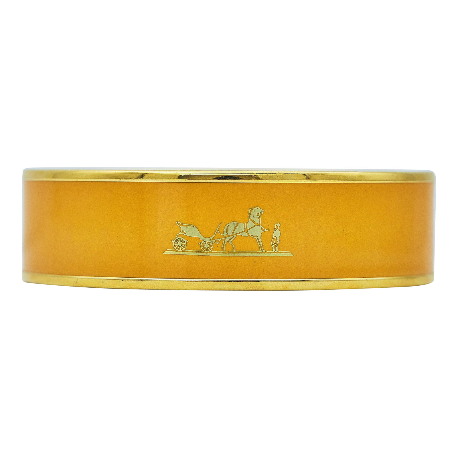 Hermès Base Metal Mustard Enamel Bangle (1 of 3)