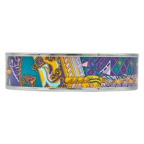 Hermès Base Metal Multicolored Enamel Bangle